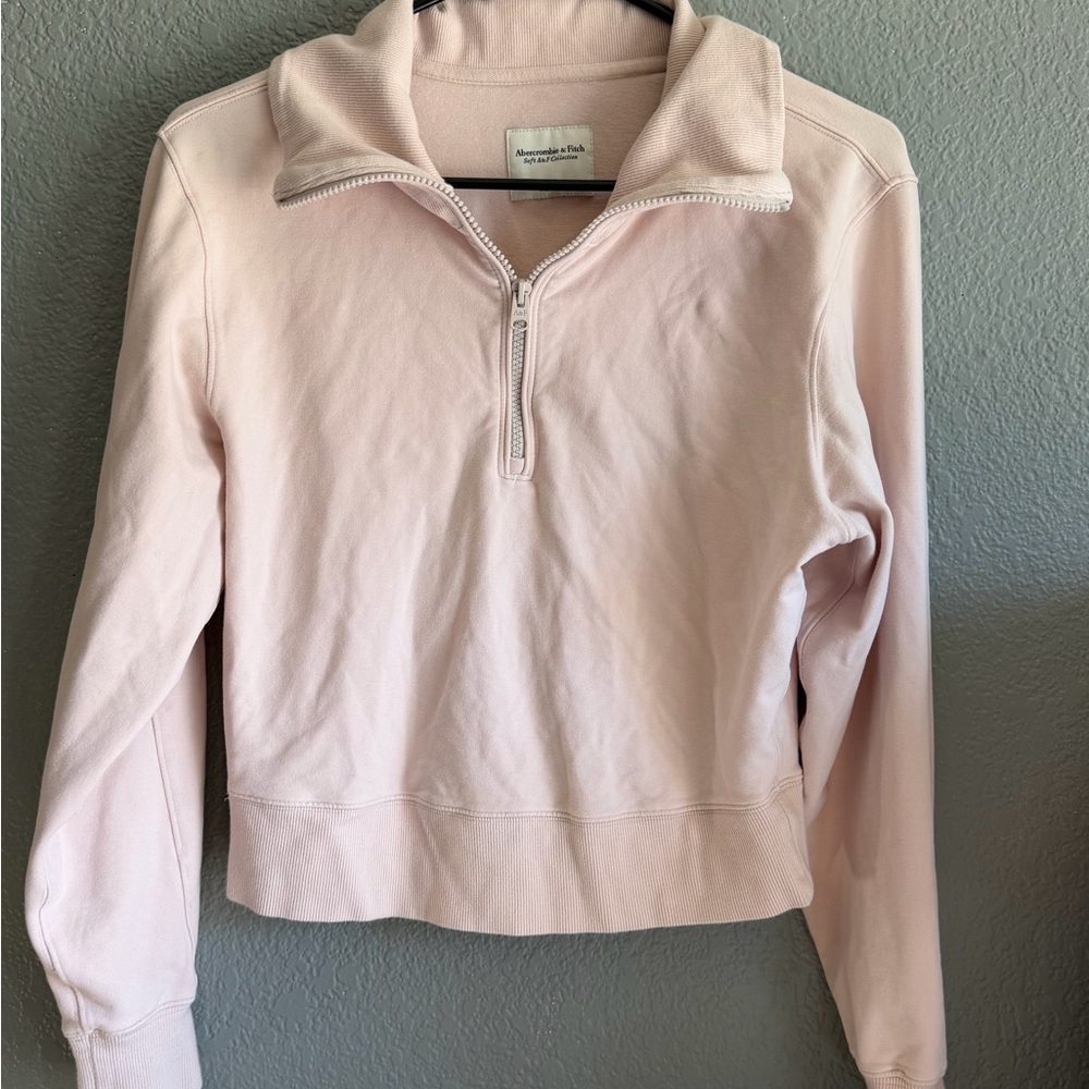 Abercrombie & Fitch Pink Quarter-Zip Sweatshirt